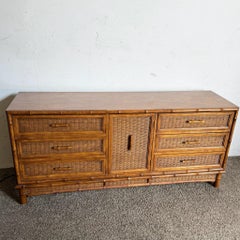 Boho Chic Faux Bamboo Wicker Dresser by American of Martinsville
