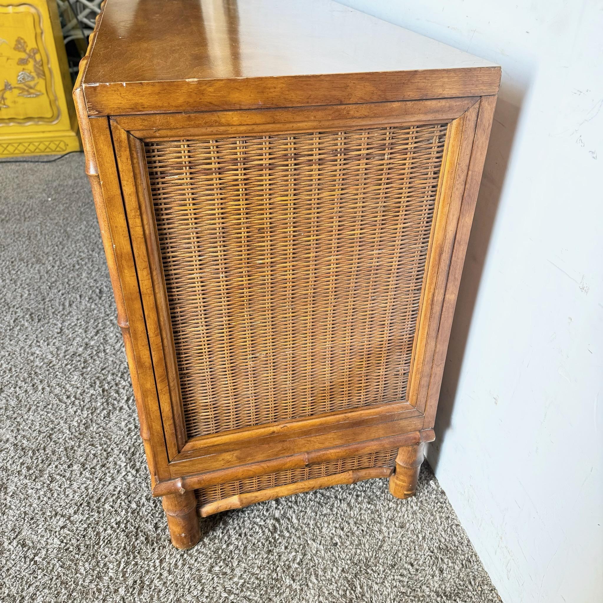 Boho Chic Faux Bamboo Wicker Dresser by American of Martinsville 5