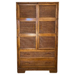 Armario de madera de bambú y mimbre Boho Chic by American of Martinsville