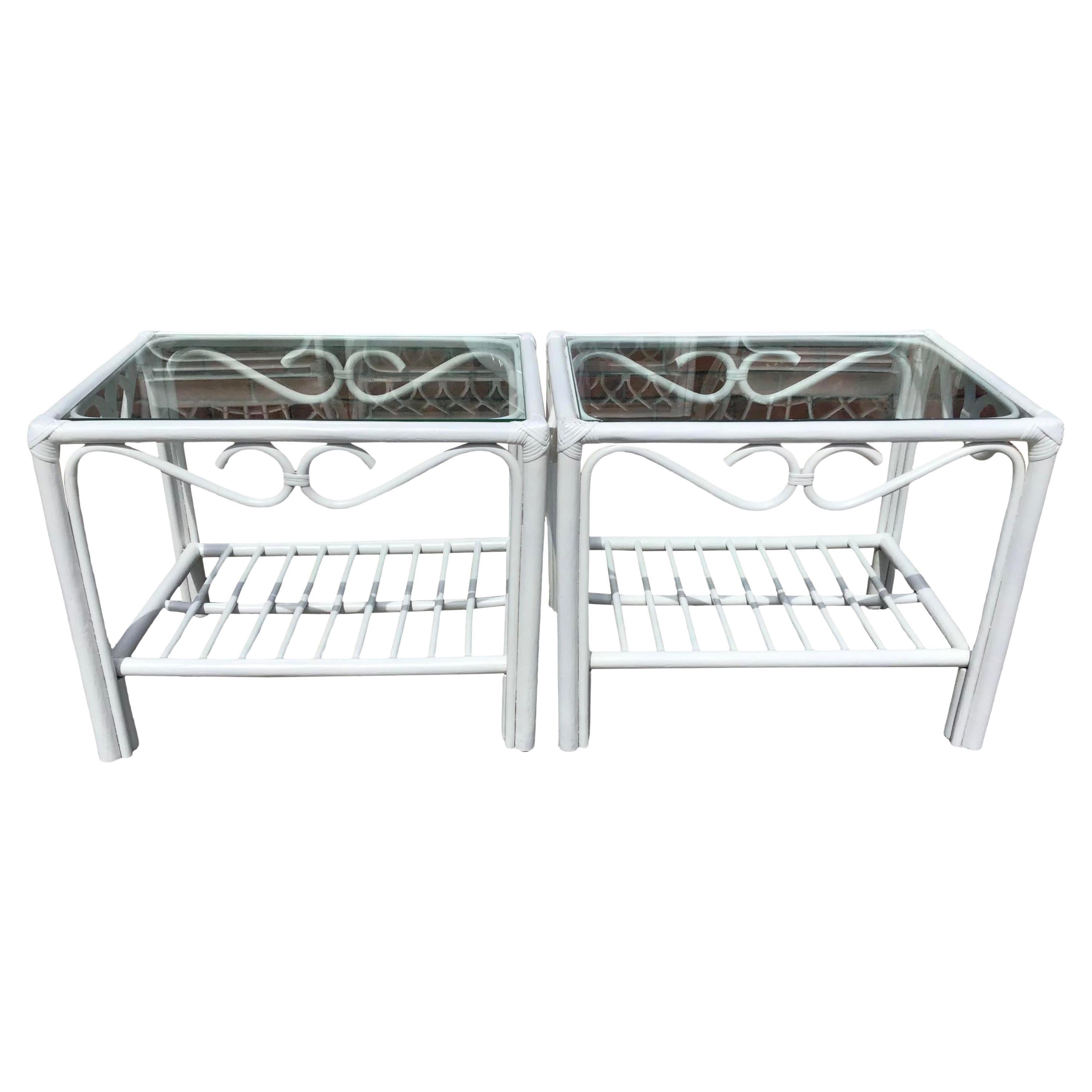 White Rattan Side Table 64 For Sale on 1stDibs white rattan