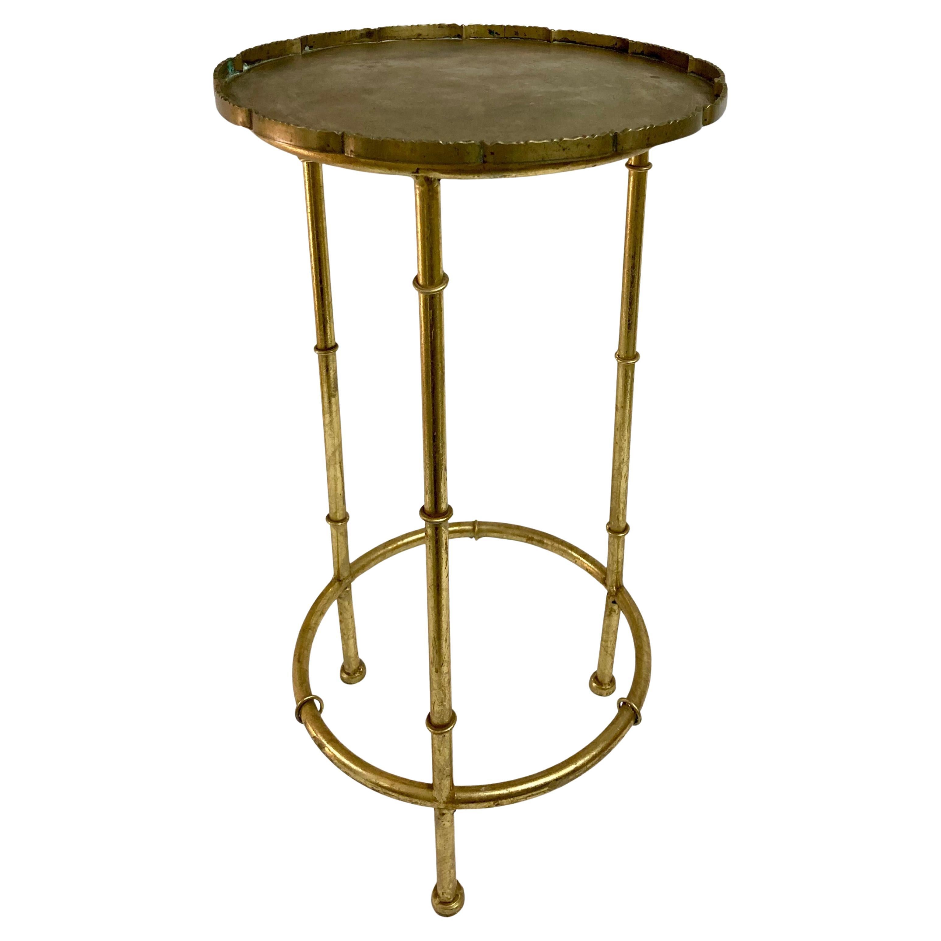 Boho Chic Vergoldet Gold Faux Bambus Cocktail Tisch