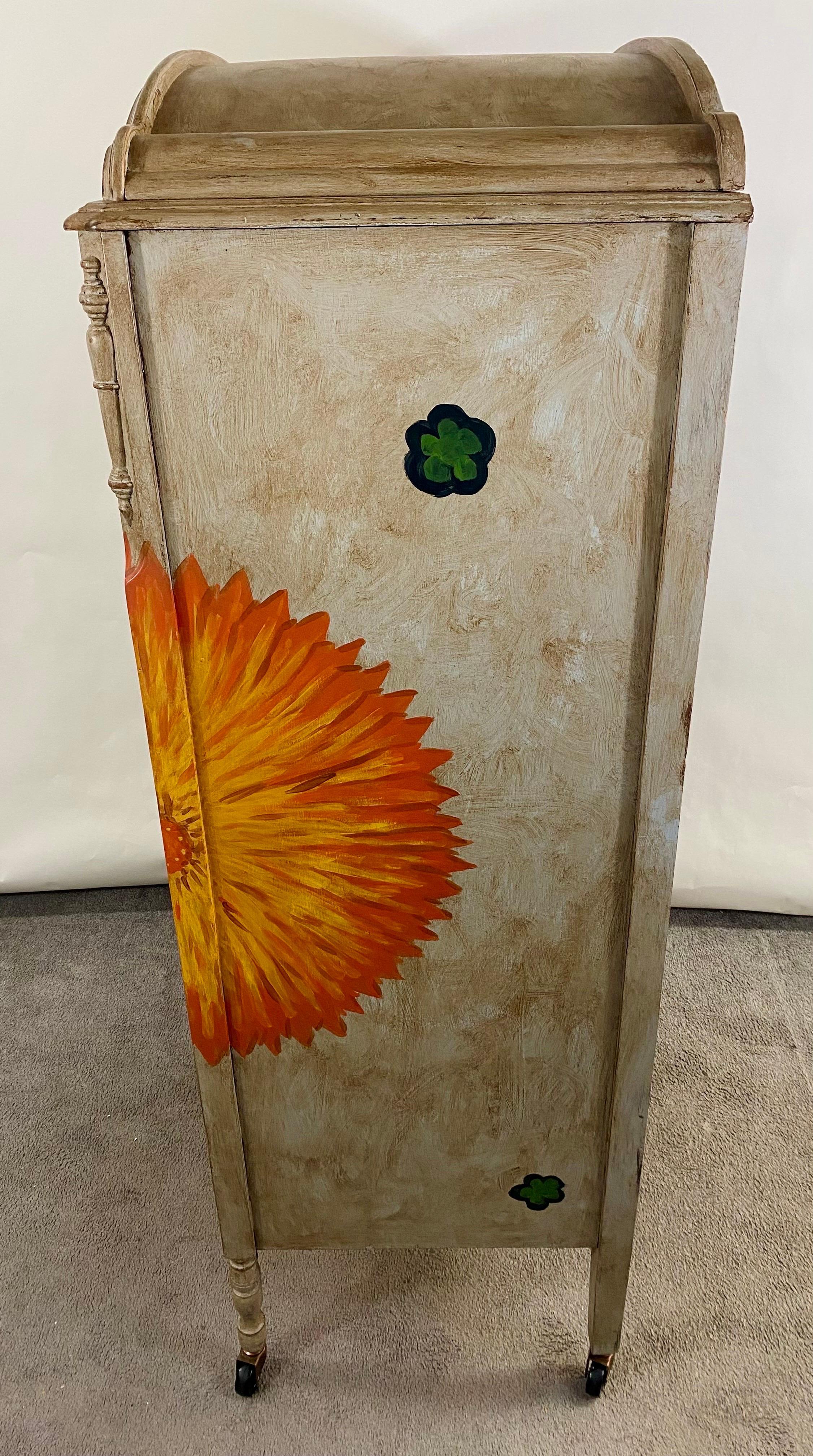 Boho Chic Hand painted Armoire or Wardrobe  For Sale 7