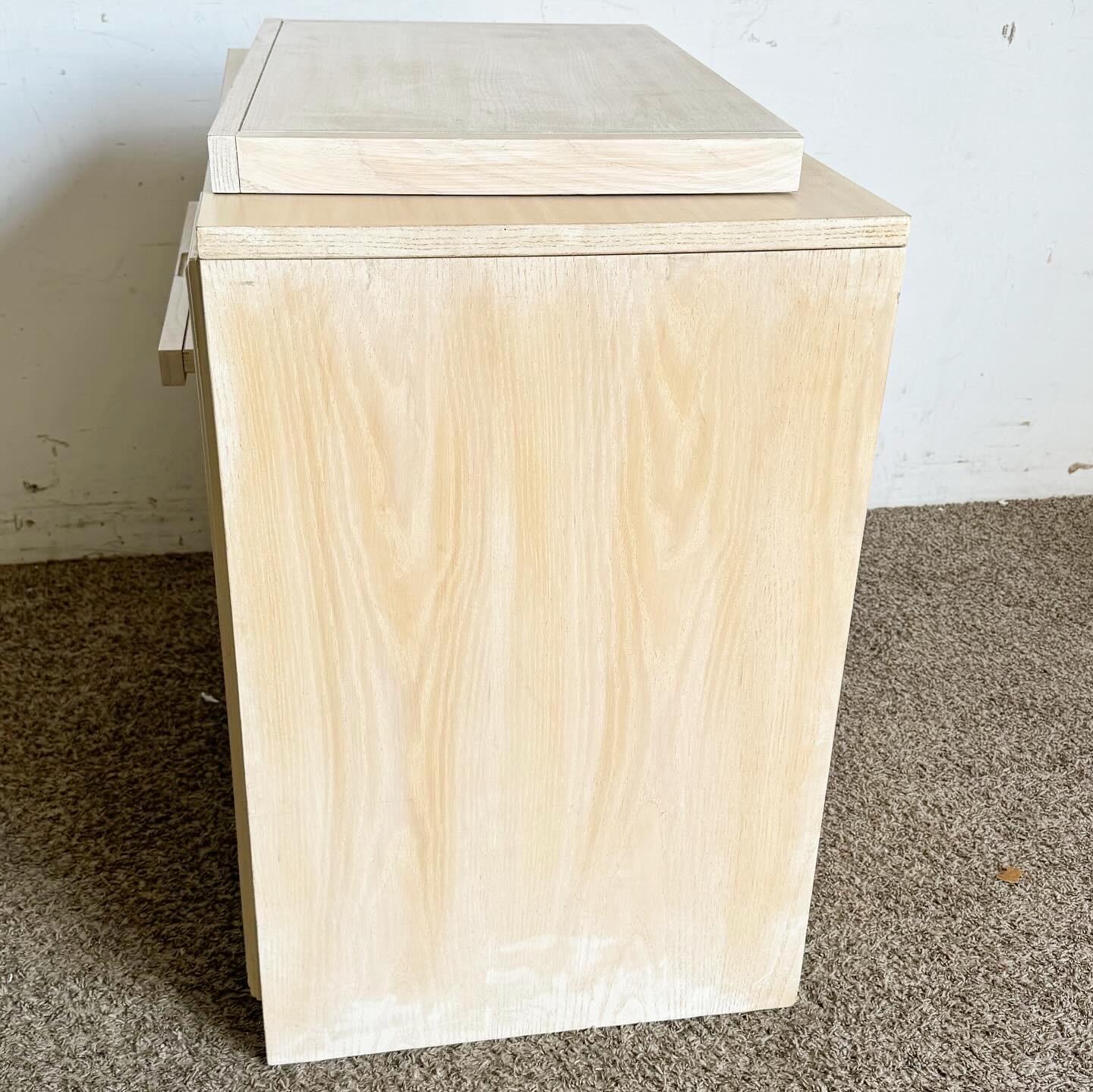 American Boho Chic Henry Link Pencil Reed Cabinet/Dry Bar With Rotating Top For Sale