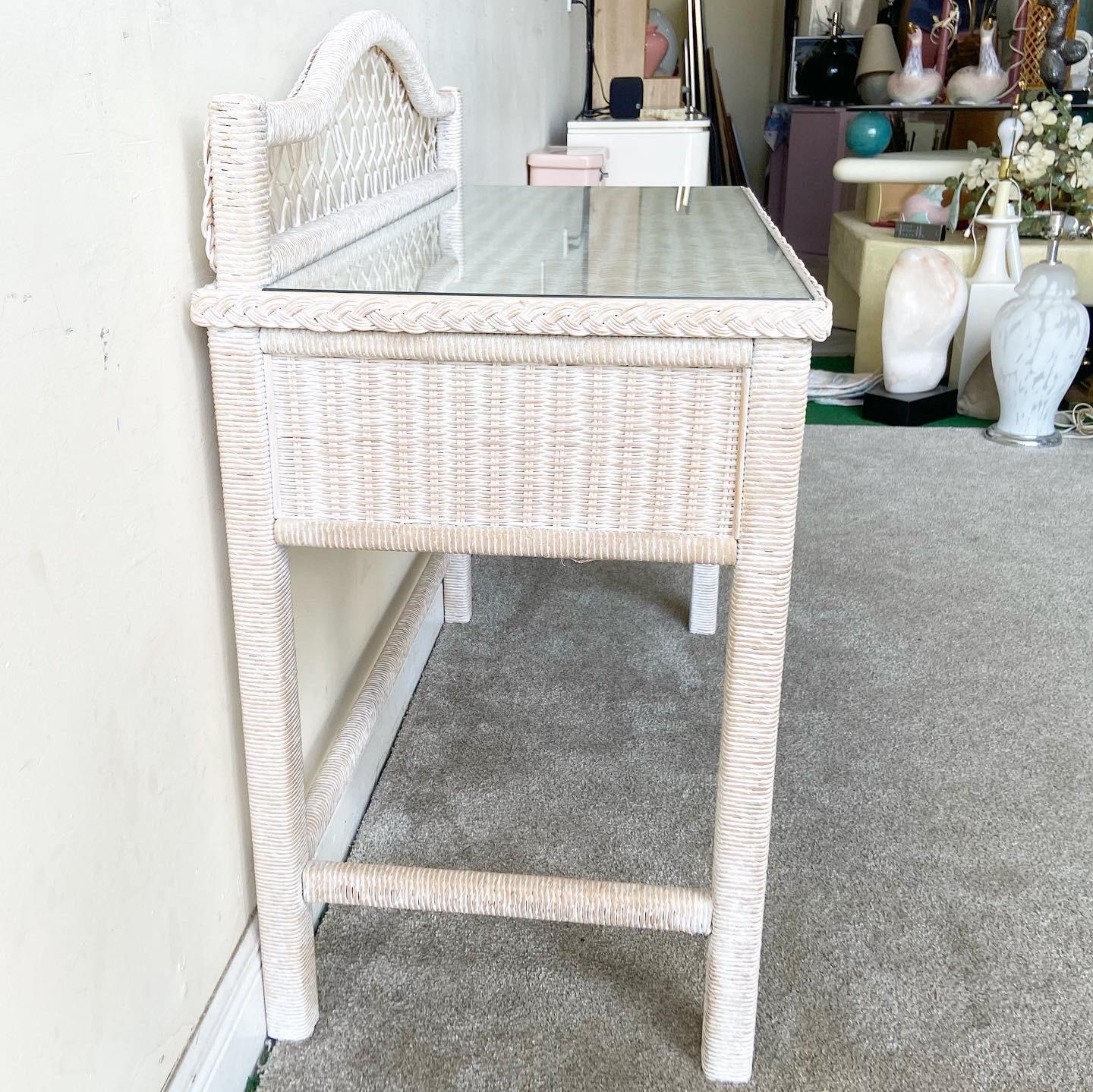 American Boho Chic Henry Link Wicker Writing Desk