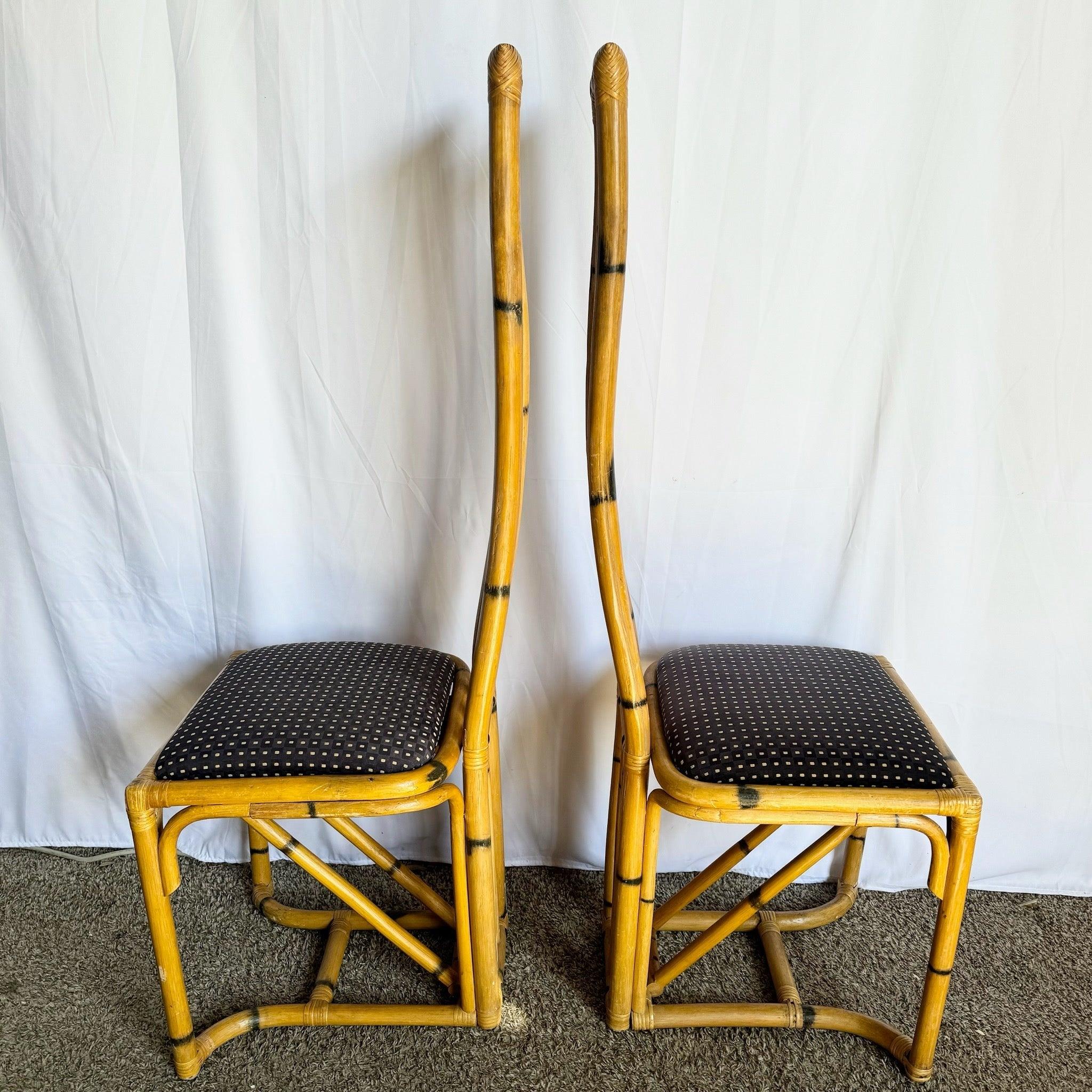 Boho Chic Esszimmerstühle aus gebogenem Bambus mit hoher Rückenlehne - 6er-Set (Indonesisch) im Angebot