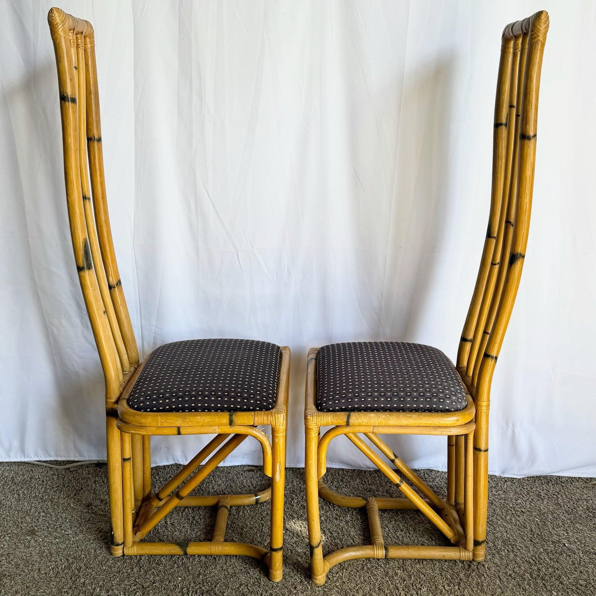 Boho Chic Esszimmerstühle aus gebogenem Bambus mit hoher Rückenlehne - 6er-Set im Angebot 3