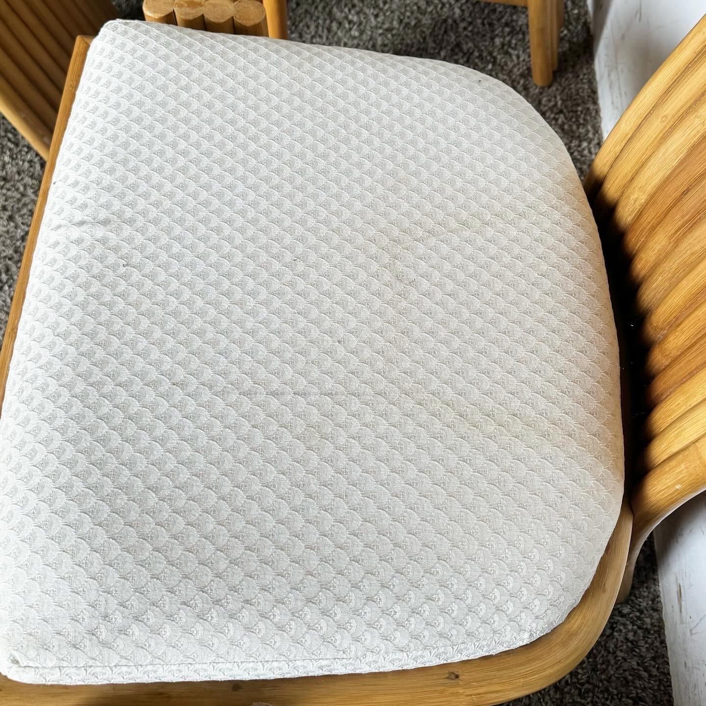 Filippino Sedie da pranzo in rattan con schienale alto Boho Chic - Set da 4 in vendita