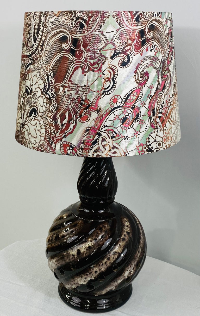 Boho Chic Jar / Vase Converted Two Lights Table Lamp For Sale 2