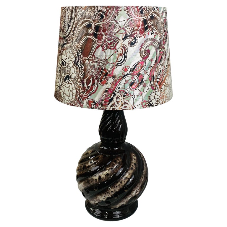 Boho Chic Jar / Vase Converted Two Lights Table Lamp For Sale