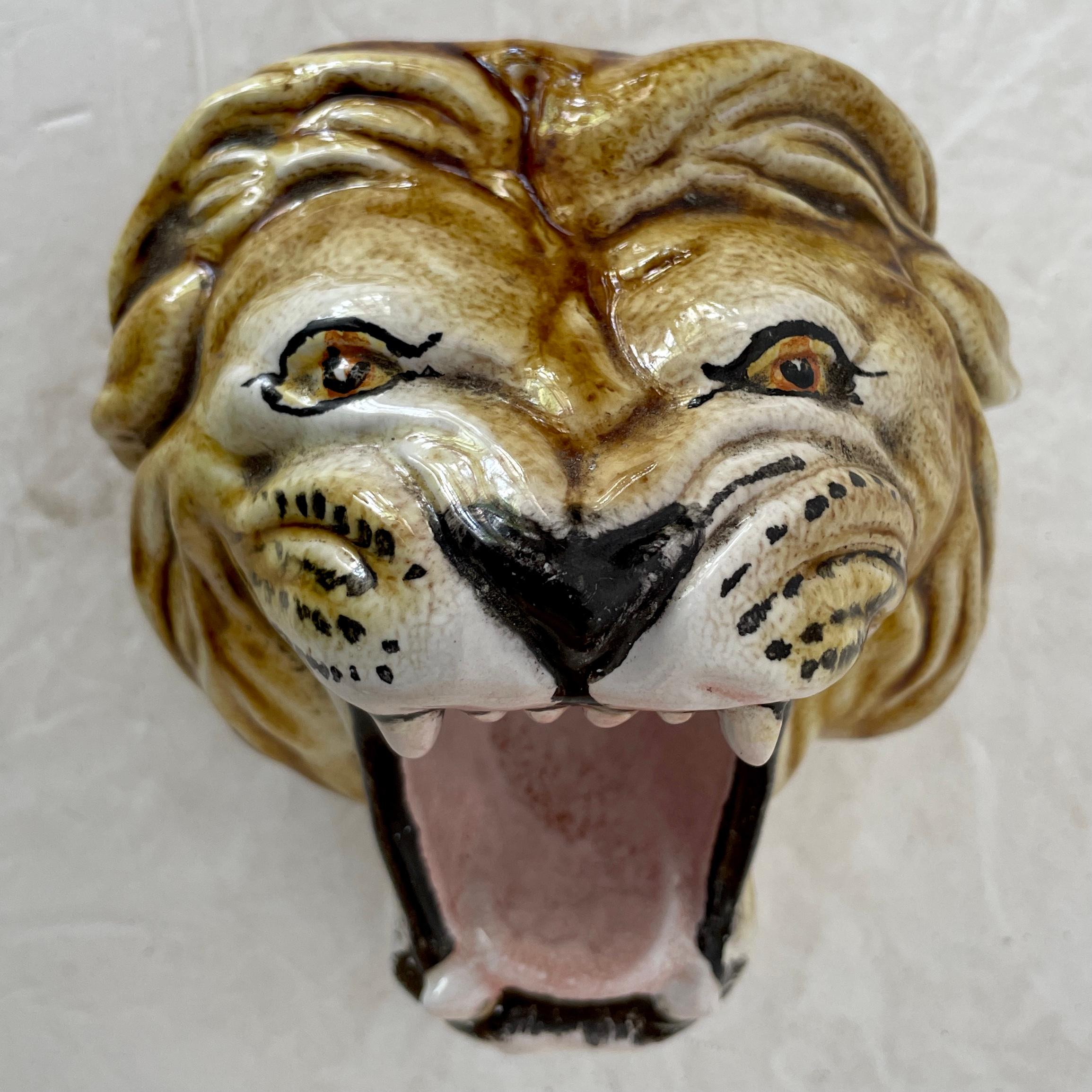 Boho Chic Lion Ceramic Bowl For Sale 1