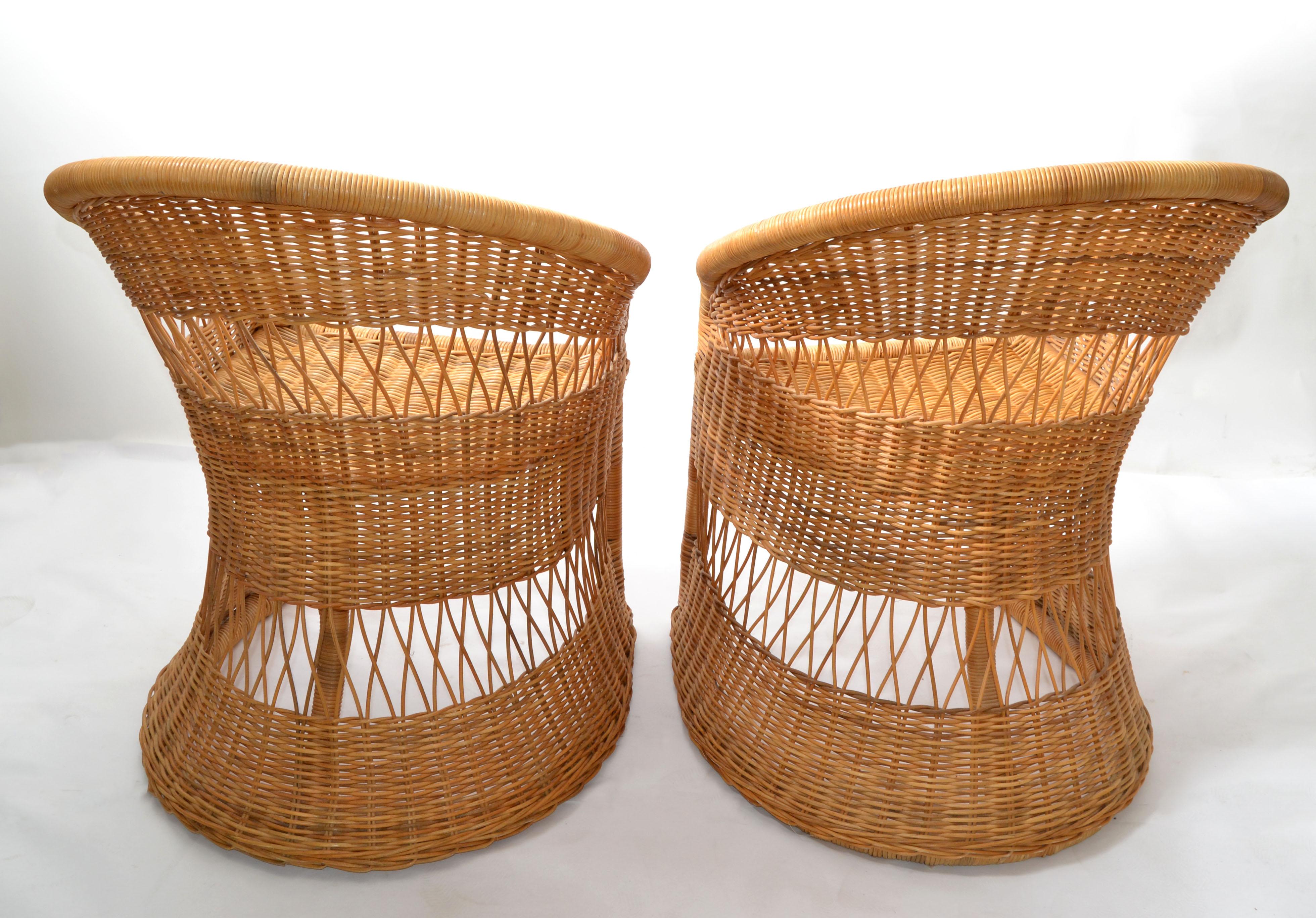 Handgefertigter Esstisch aus Bambus und Schilfrohr mit 4 Stühlen, Boho Chic, Moderne der Mitte des Jahrhunderts im Angebot 6