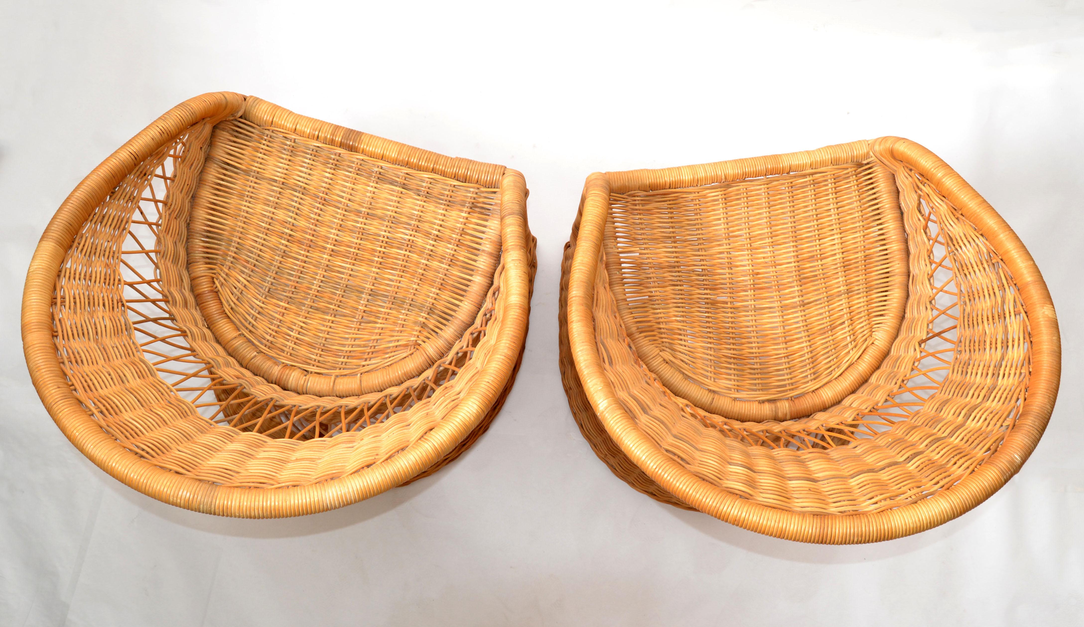 Table de salle à manger et 4 chaises en bambou et rotin, fabriquées à la main, style Boho Chic, mi-siècle moderne en vente 7