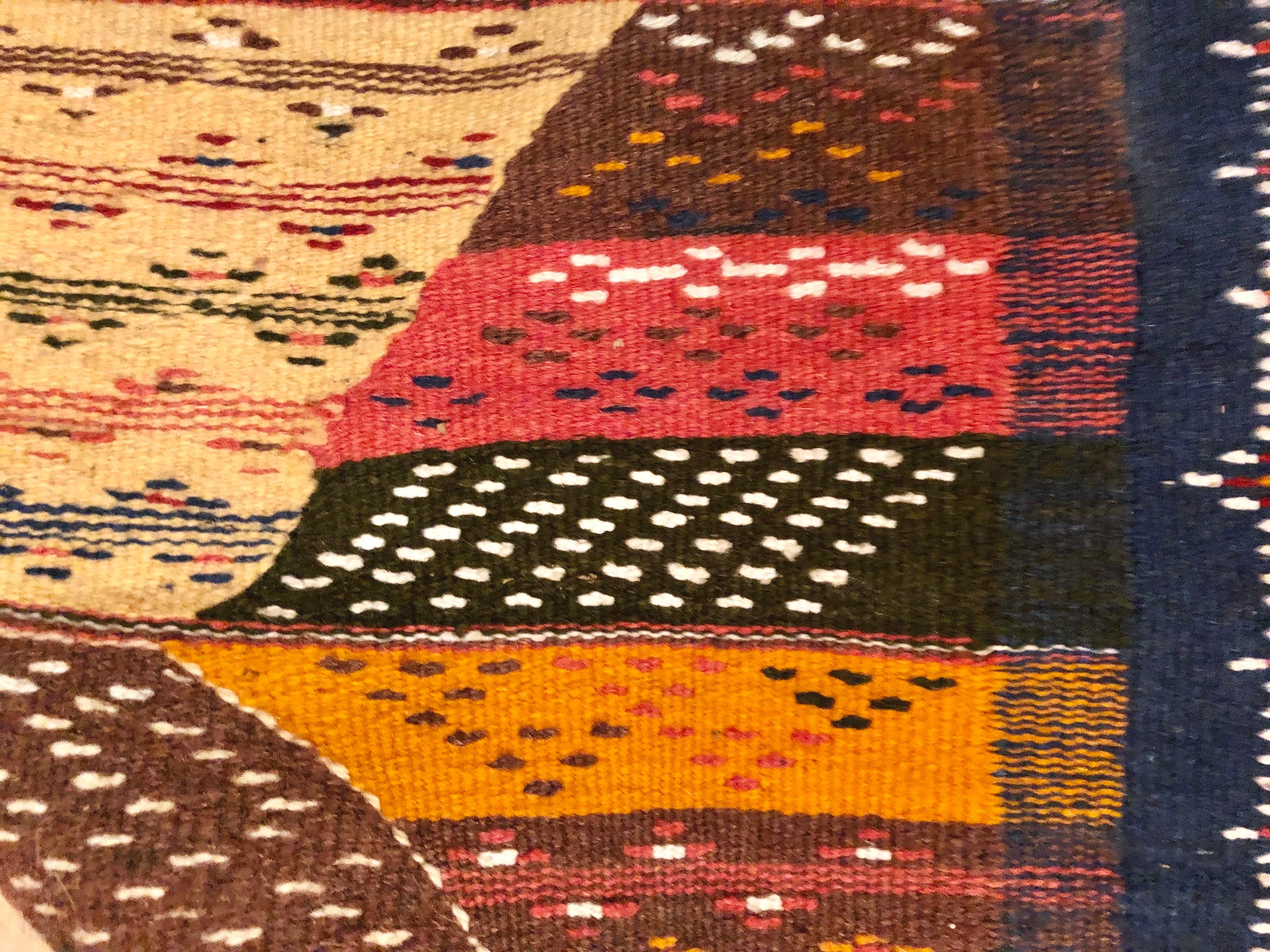 Tappeto Runner Boho Chic Moroccan Diamond Design Multicolore In condizioni buone in vendita a Plainview, NY
