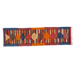 Vintage Boho Chic Moroccan Diamond Design Multicolor Runner Rug