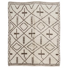 8x10 Ft handgeknüpfter marokkanischer Teppich:: 100% natürliche ungefärbte Wolle:: Custom Ops Avl.