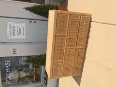 Comò doppio a 7 cassetti in vimini naturale Boho Chic