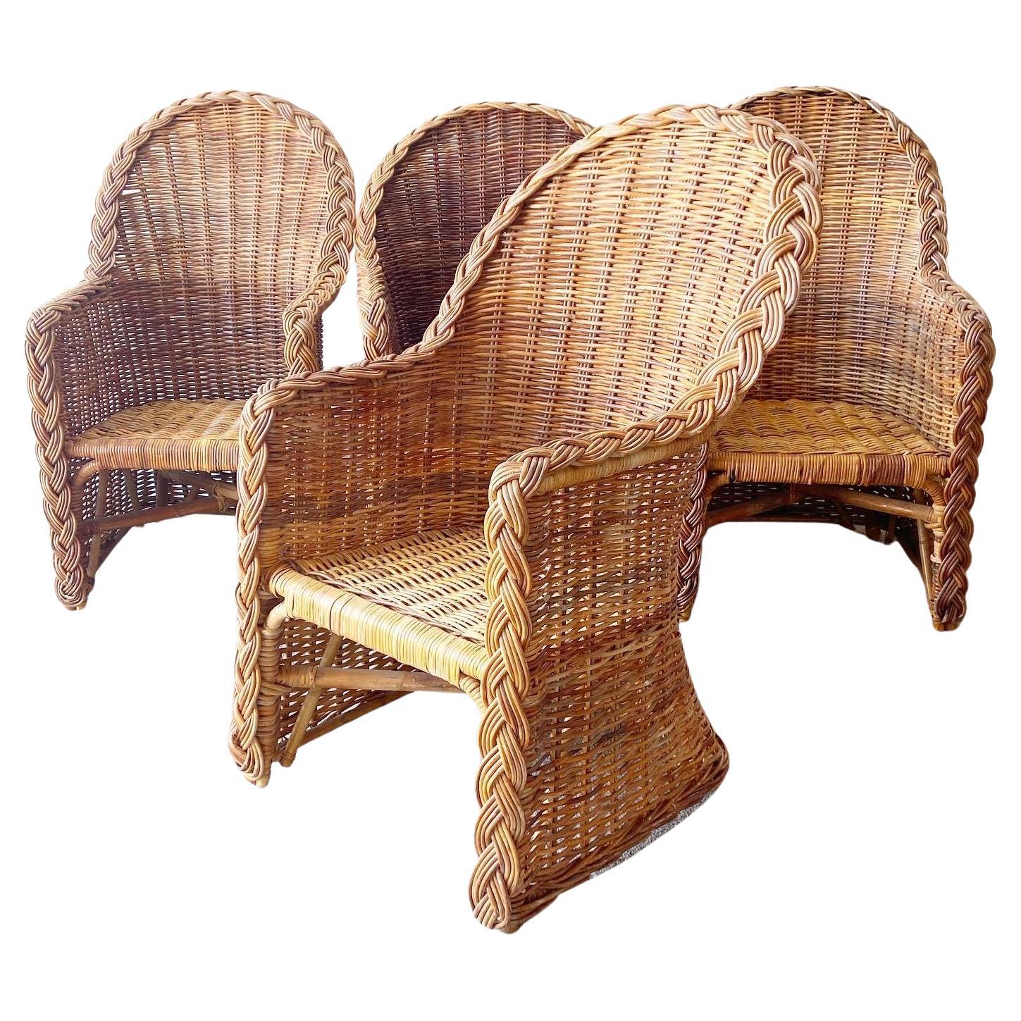 1940'S Rattan and Wicker Lounge Chair by Calif Asia at 1stDibs