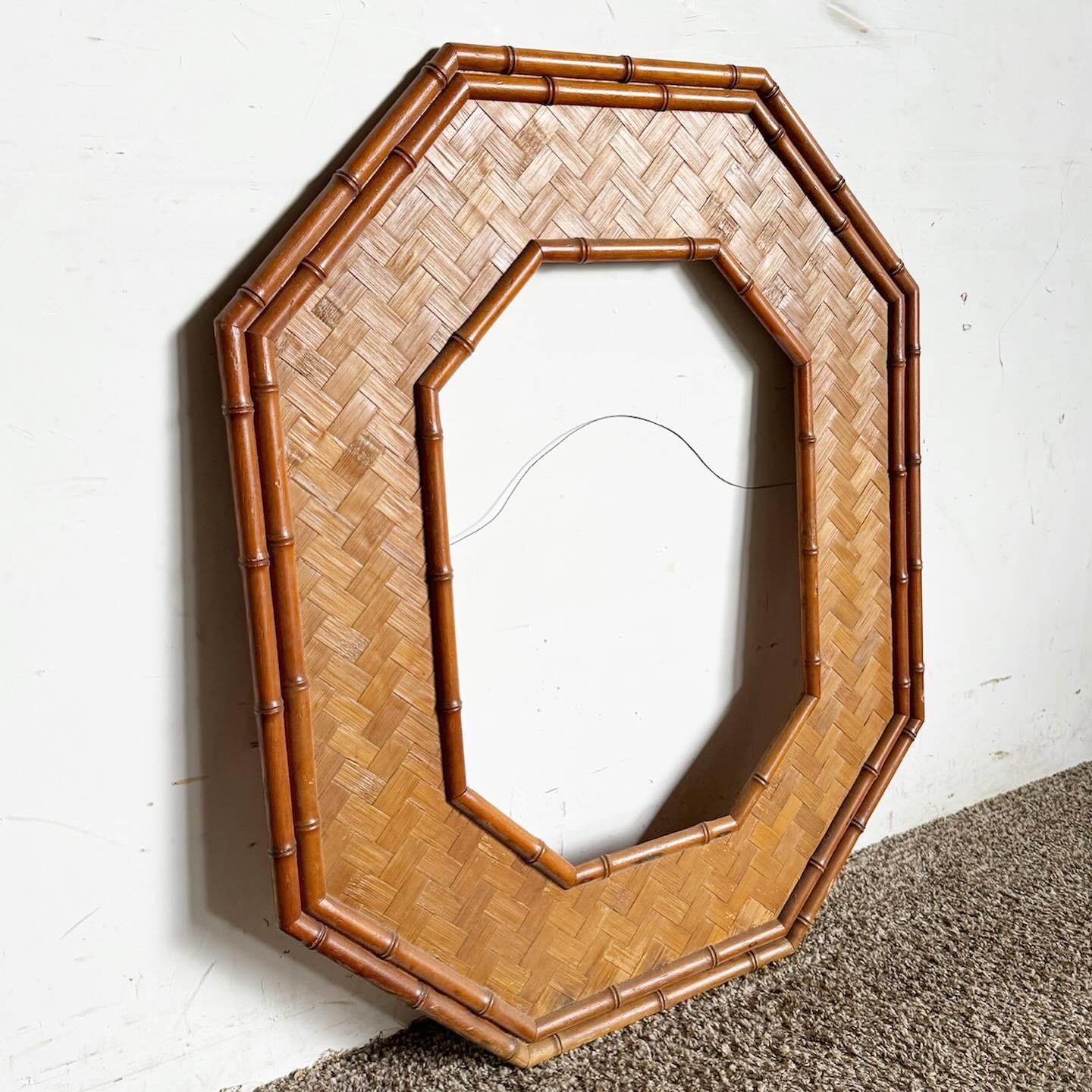 Bohemian Boho Chic Octagonal Herringbone Frame For Sale