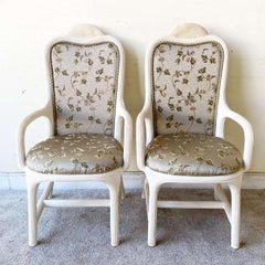 Boho Chic Pencil Reed and Tessellated Stone Dining Chairs