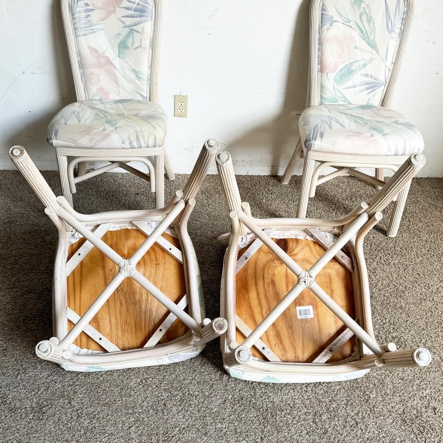 Sedie da pranzo Boho Chic con canne a matita - Set di 4 in vendita 2