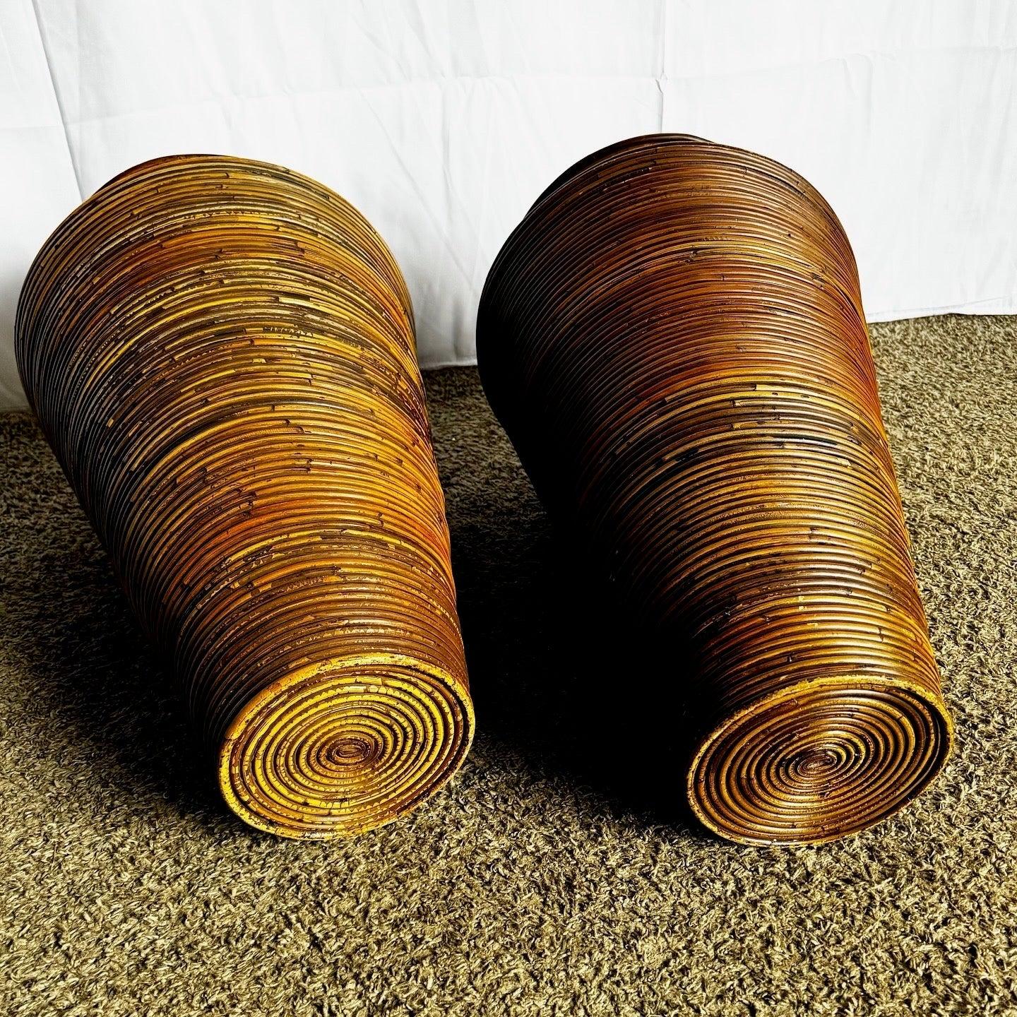 Sconosciuto Vasi da terra Boho Chic in canna a matita - una coppia in vendita