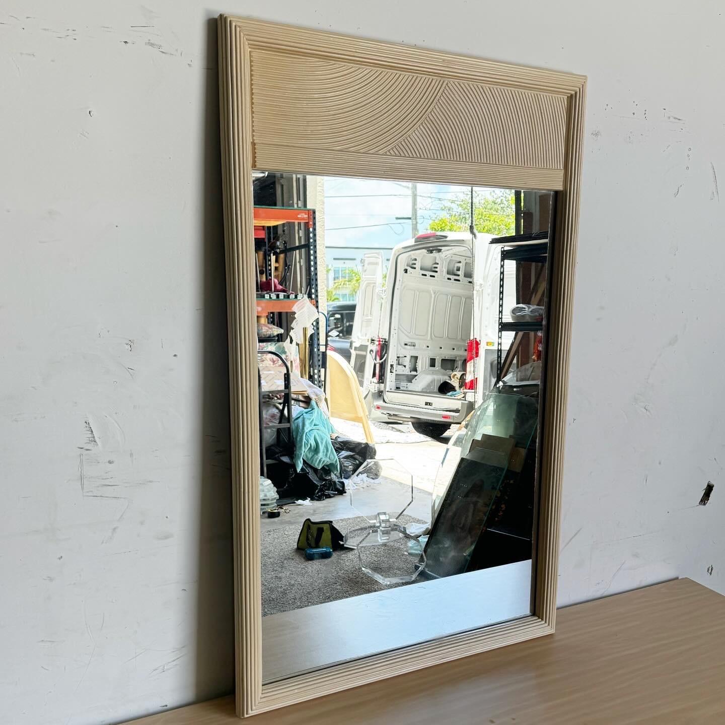 Boho Chic Pencil Reed Henry Link Dresser With Mirror by Lexington In Good Condition In Delray Beach, FL