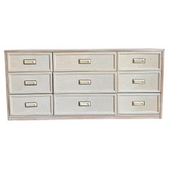 Boho Chic Pencil Reed Henry Link Dresser With Mirror by Lexington