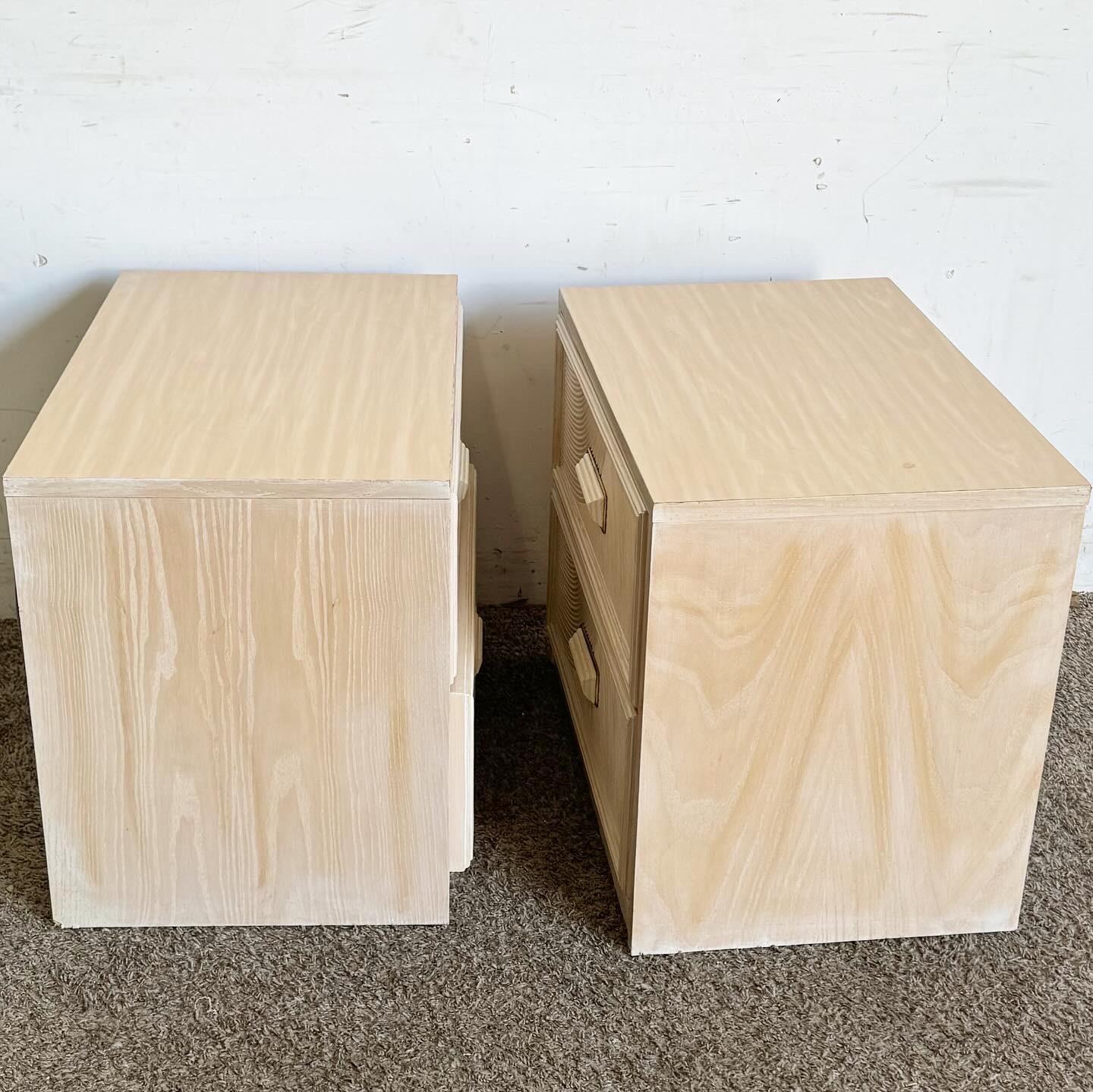 American Boho Chic Pencil Reed Henry Link Nightstands by Lexington