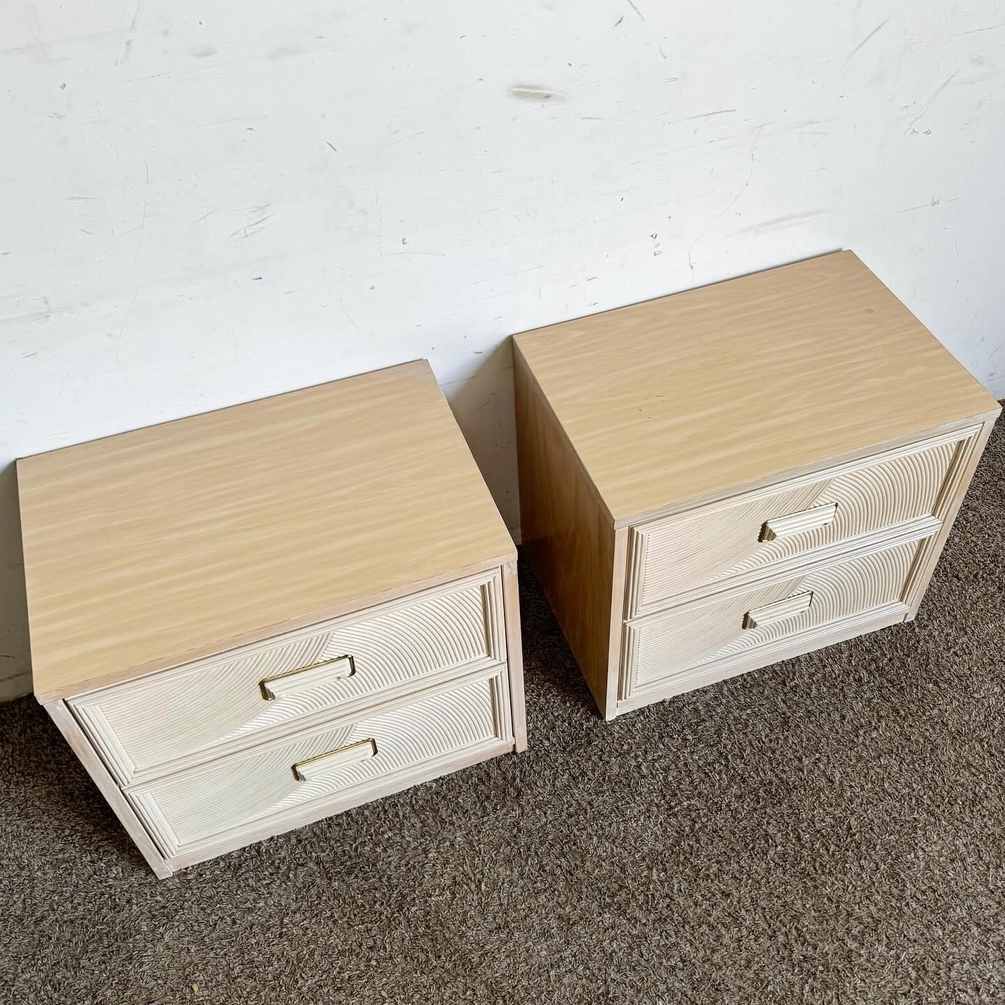 Boho Chic Pencil Reed Henry Link Nightstands by Lexington 1