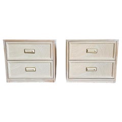 Boho Chic Pencil Reed Henry Link Nightstands by Lexington