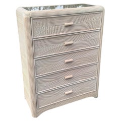 Boho Chic Pencil Reed Highboy Dresser