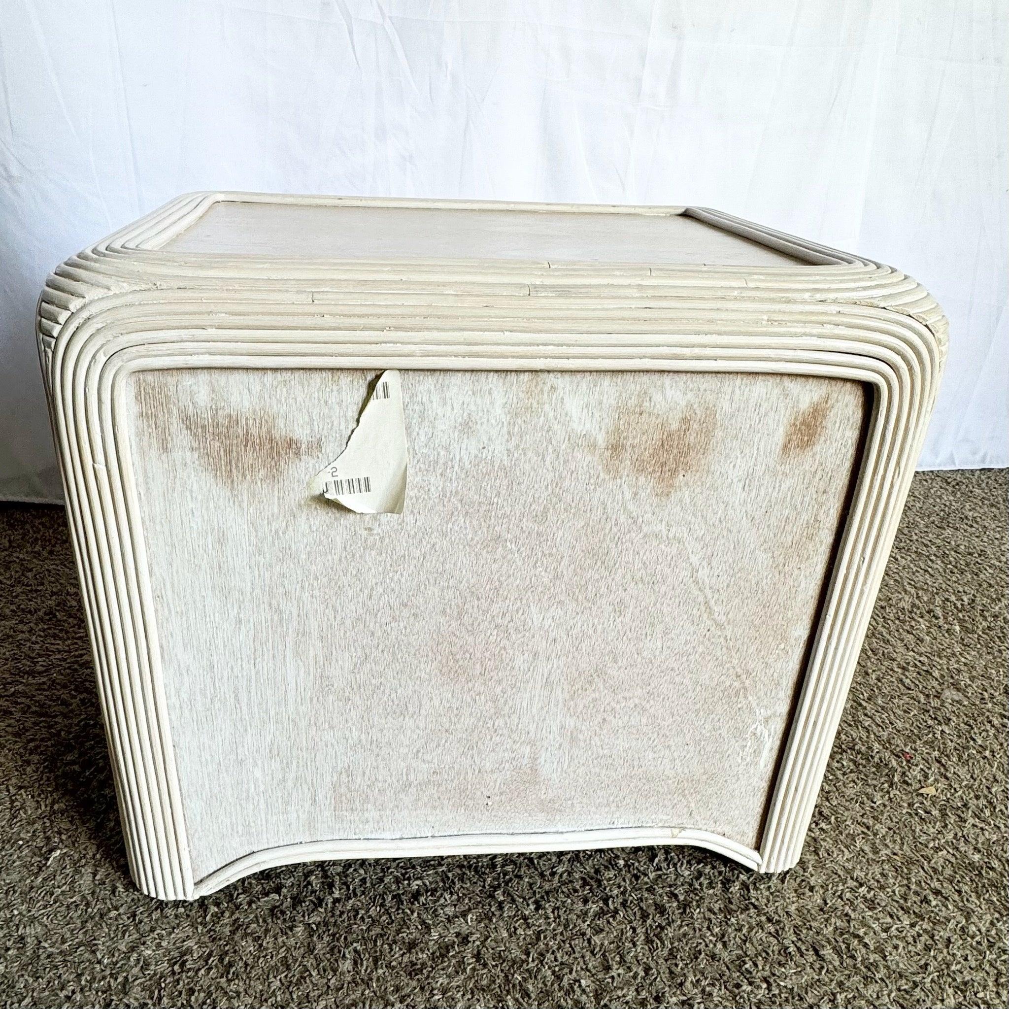 Philippin Boho Chic Pencil Reed Nightstand en vente