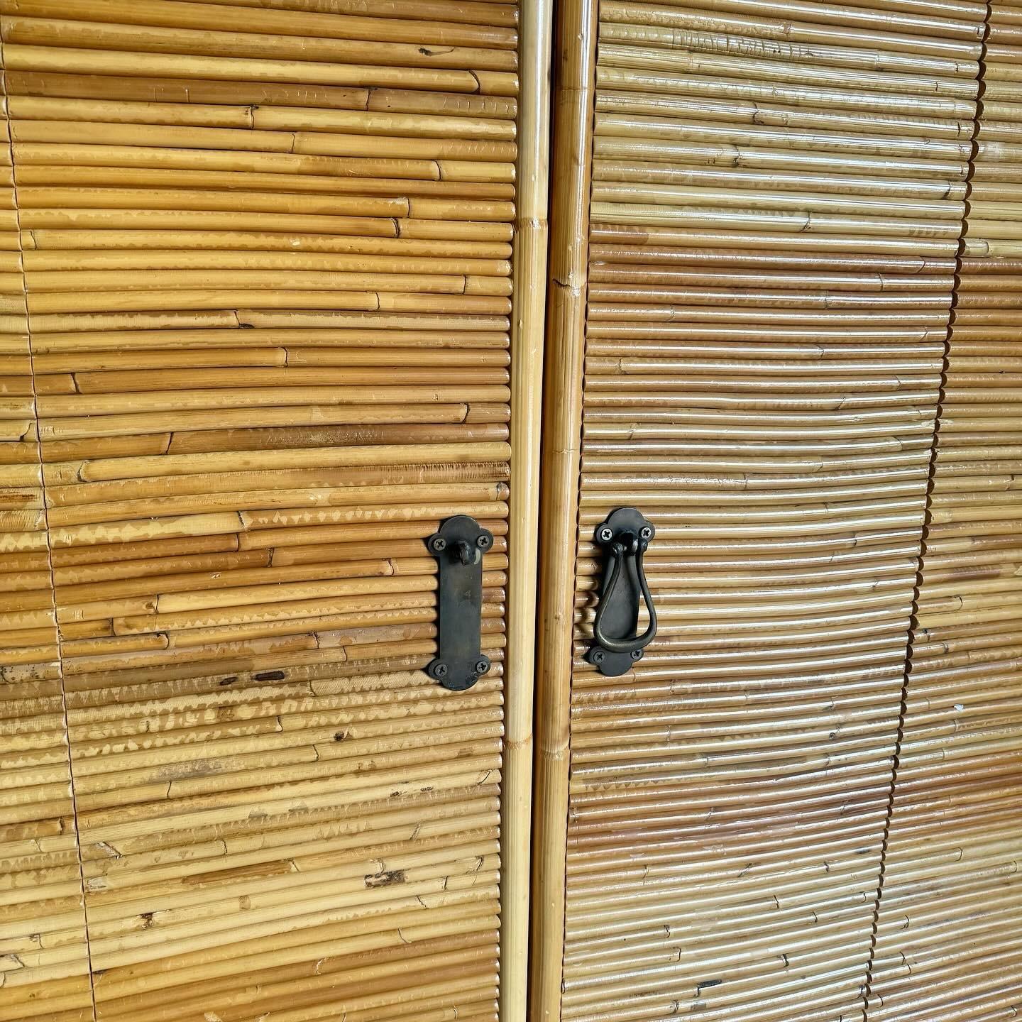 Canna Armoire in rattan Boho Chic Pencil Reed in vendita