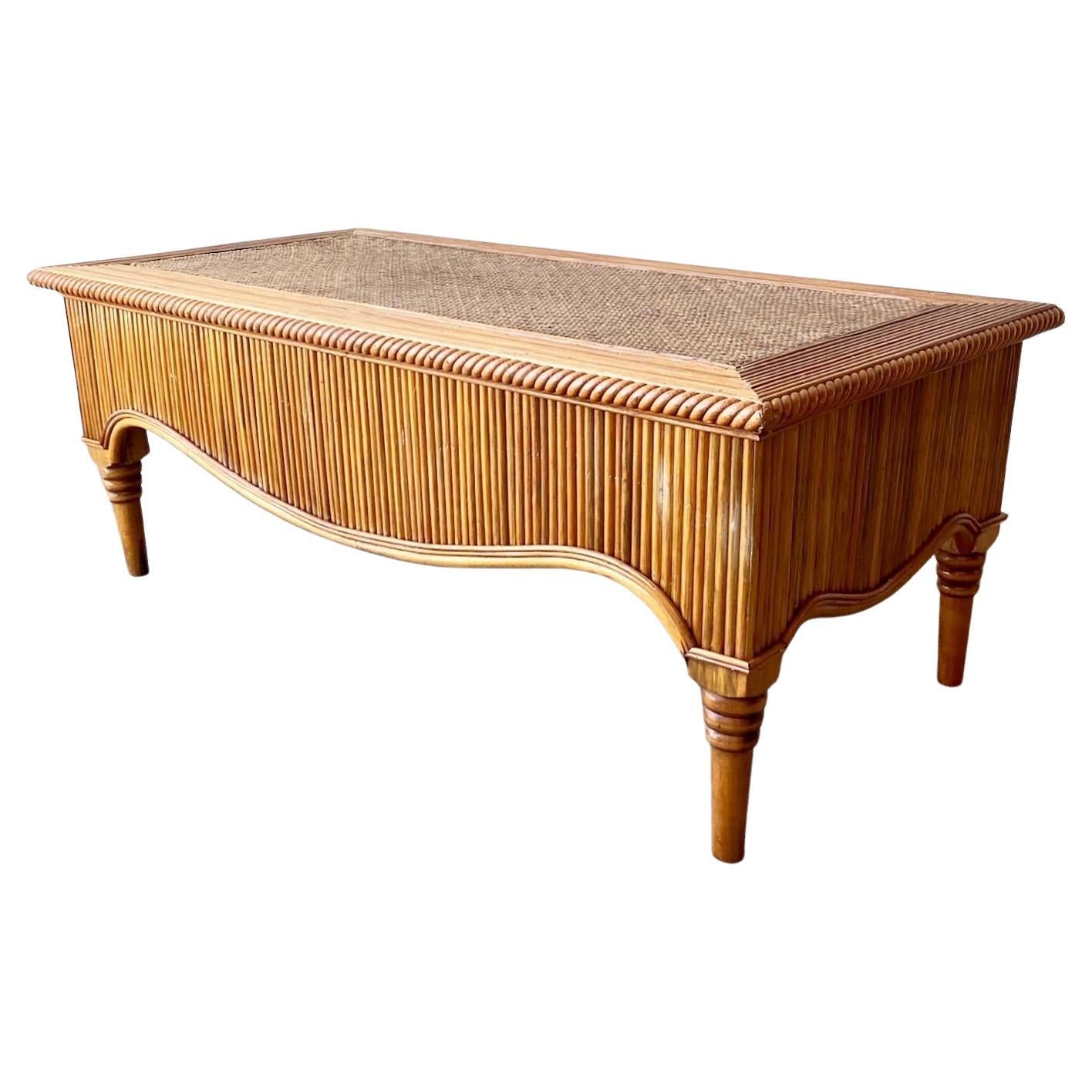 Pencil Reed Bamboo Coffee Table at 1stDibs