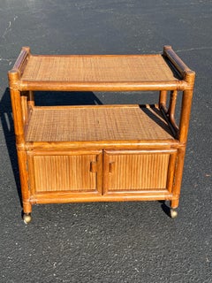 Boho Chic Rattan and Wicker Bar Cart