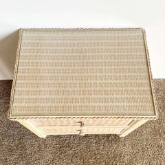 Boho Chic Rattan and Wicker Nightstand by Henry Link