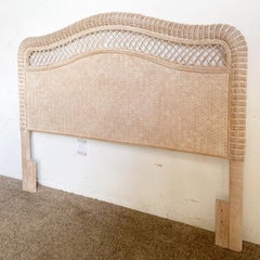 Boho Chic Rattan and Wicker Queen Headboard