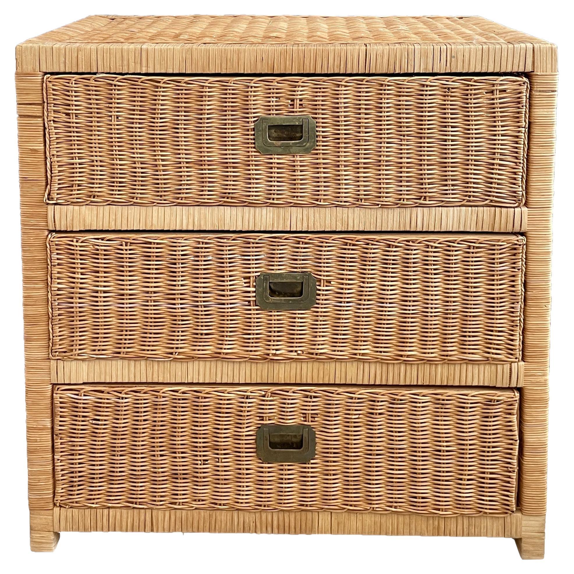 Boho Chic Rattan Chest For Sale at 1stDibs