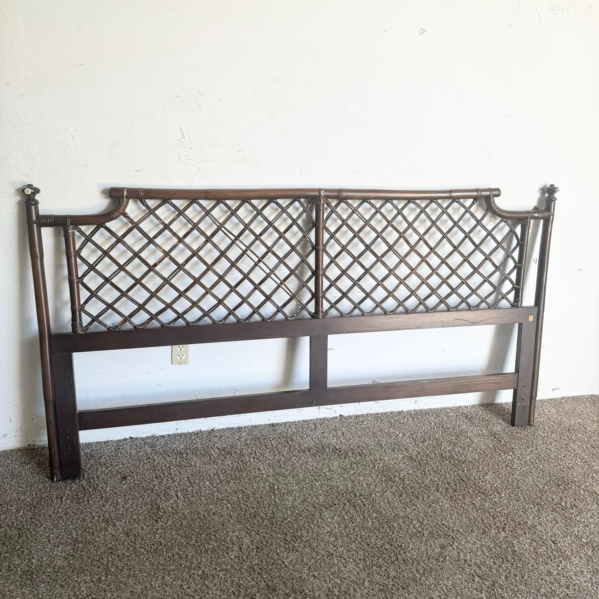 Boho Chic Rattan King Headboard For Sale 3