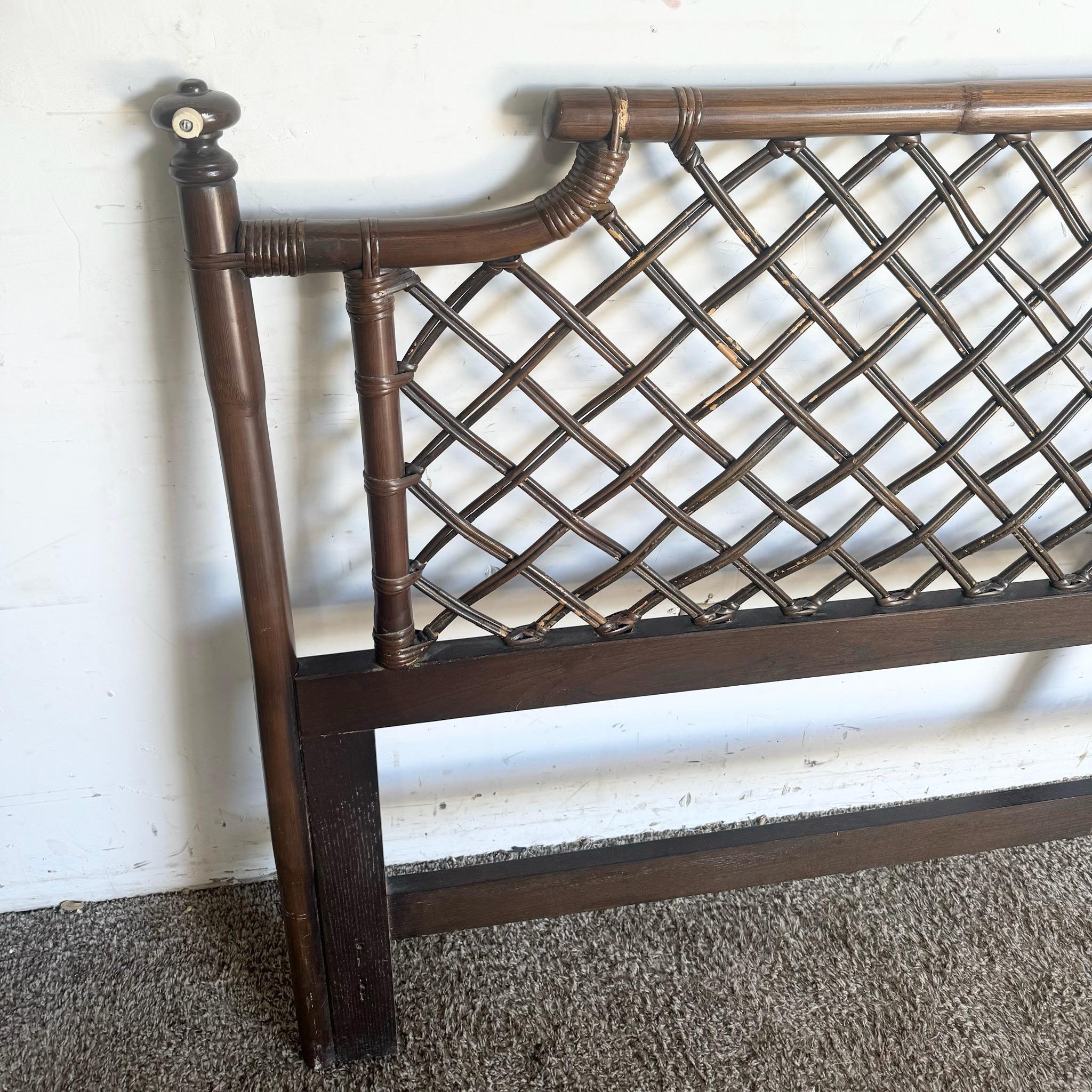 Boho Chic Rattan King Headboard For Sale 4