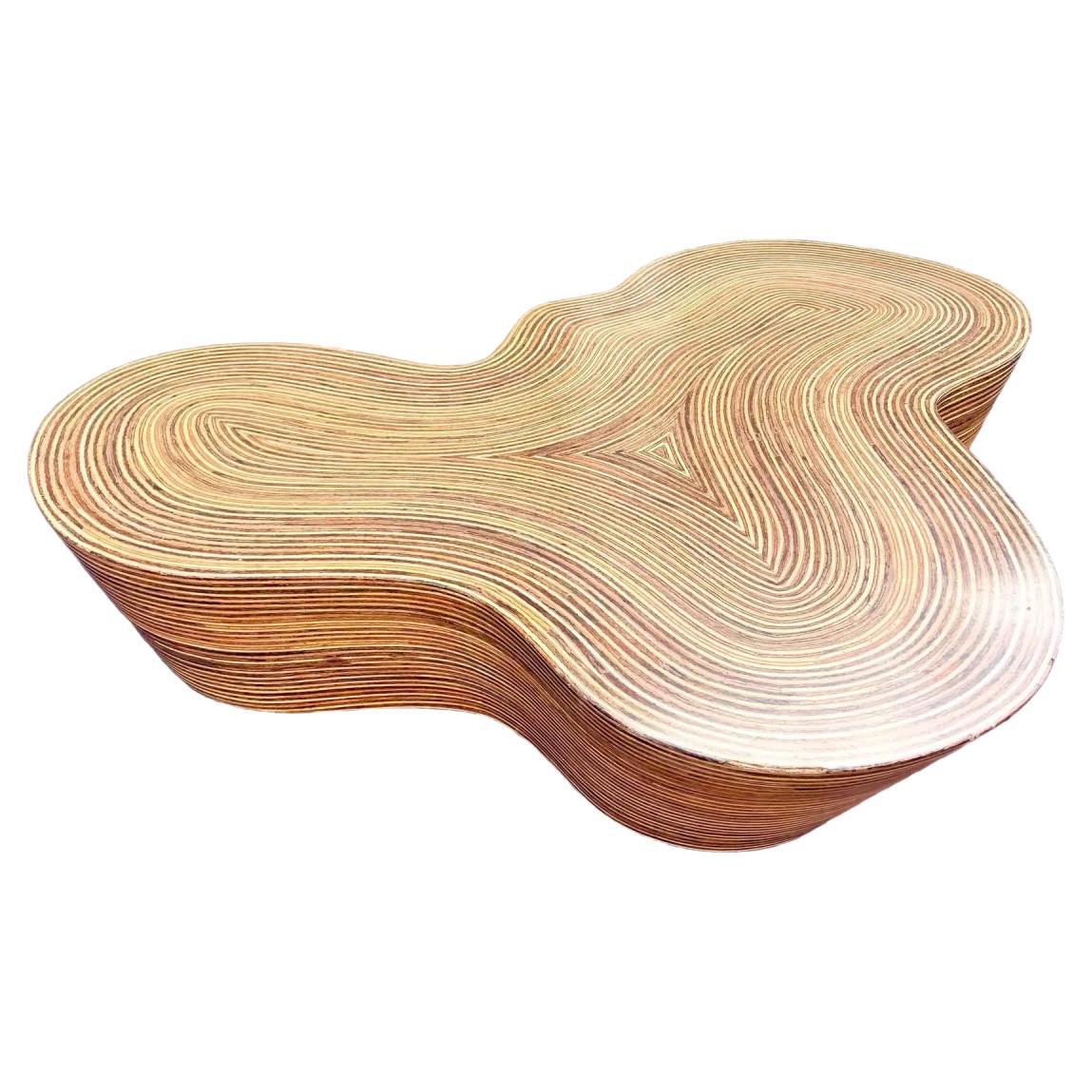 Boho Chic Rattan Orgo Coffee Table by Oggetti en vente