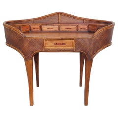 Boho Chic Rattan Secretary Desk Designed by Ramon Castellano for Kalma Furniture