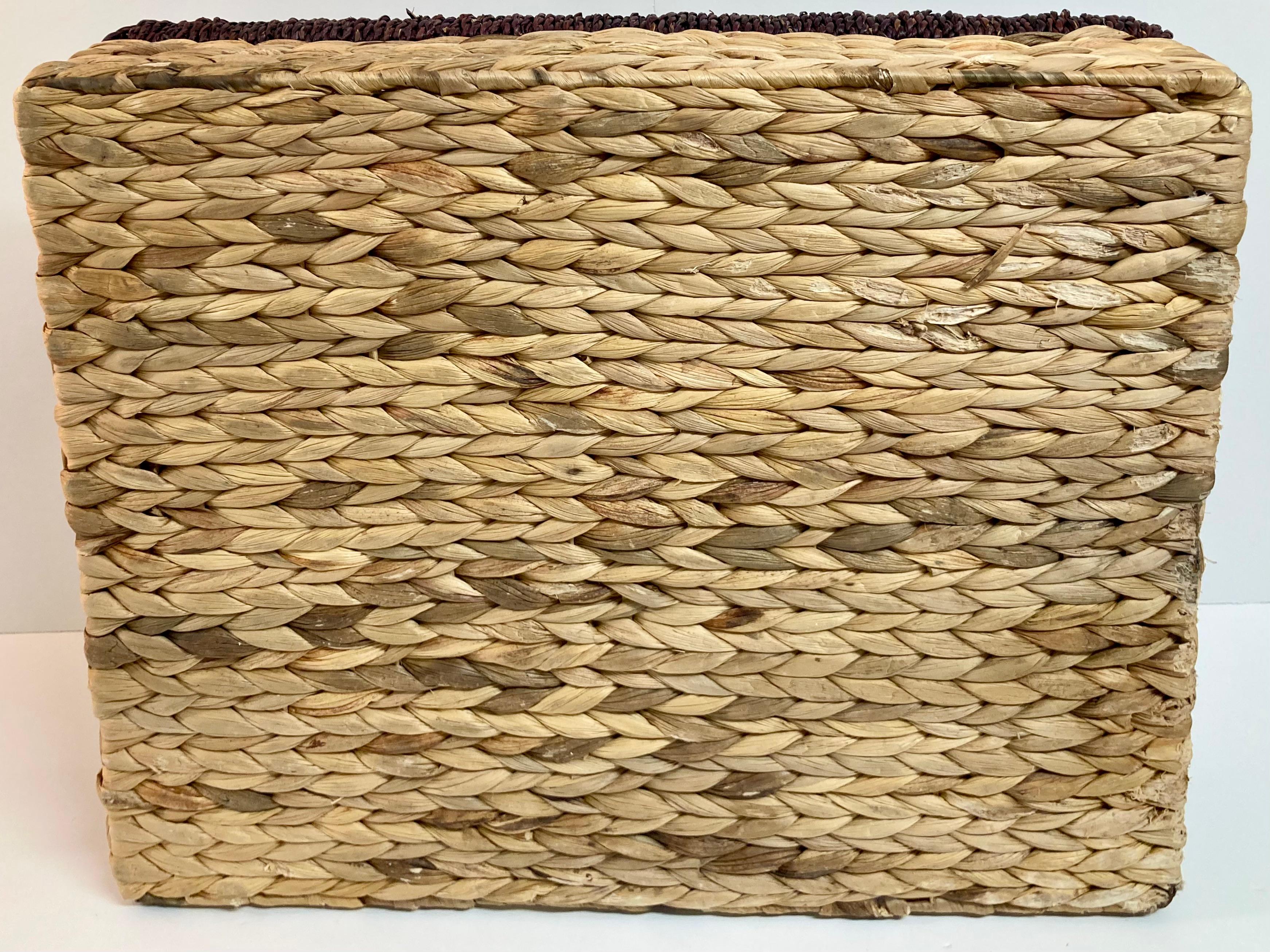 Boho Chic Rattan Tray With Handles For Sale 4