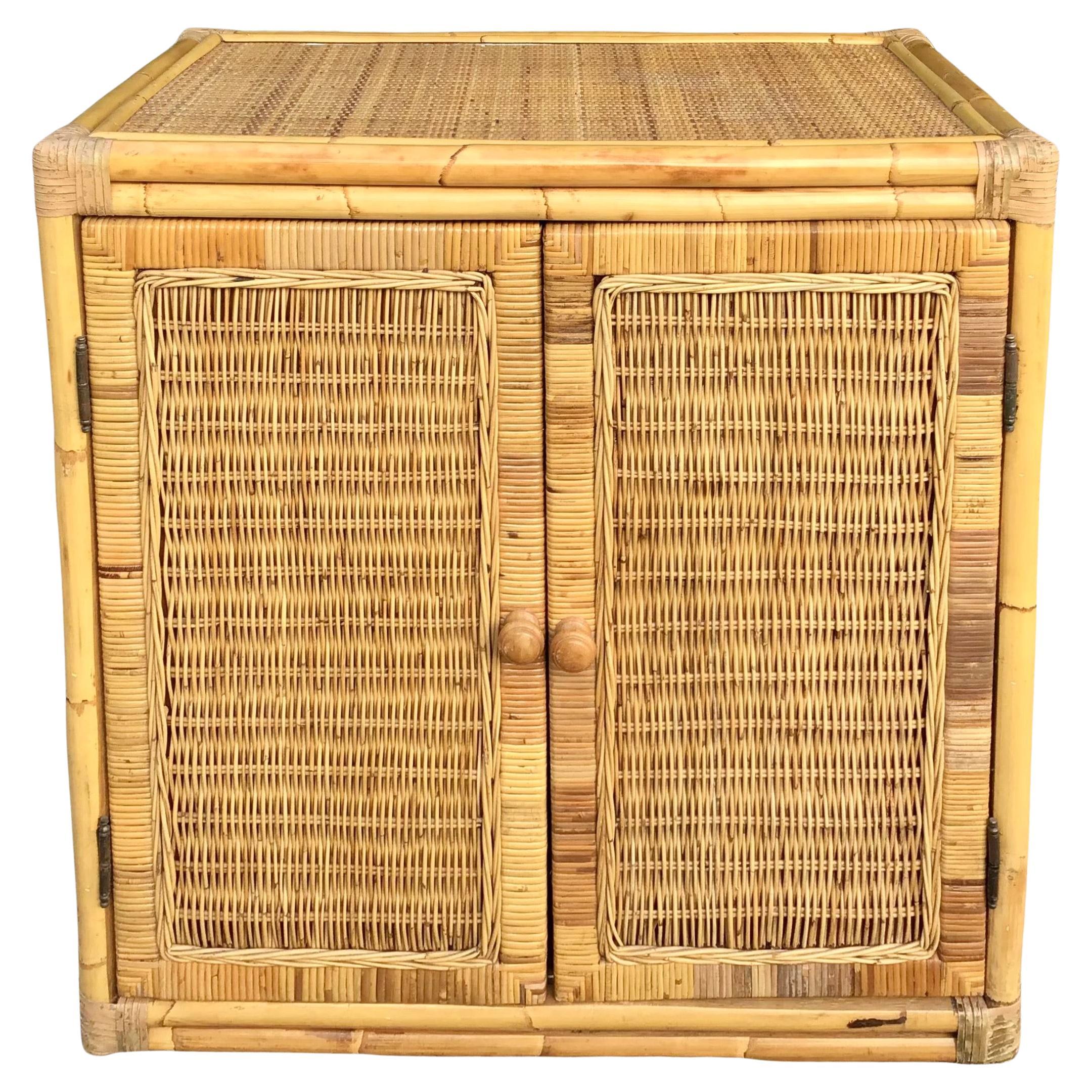 Boho Chic Rattan Two Door For Sale at 1stDibs