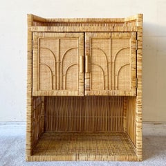 Boho Chic Rattan Woven Bamboo Cabinet/Bar