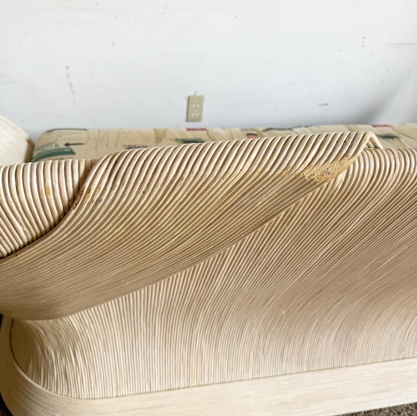 Boho Chic Ribbon Pencil Reed Love Seat For Sale 1