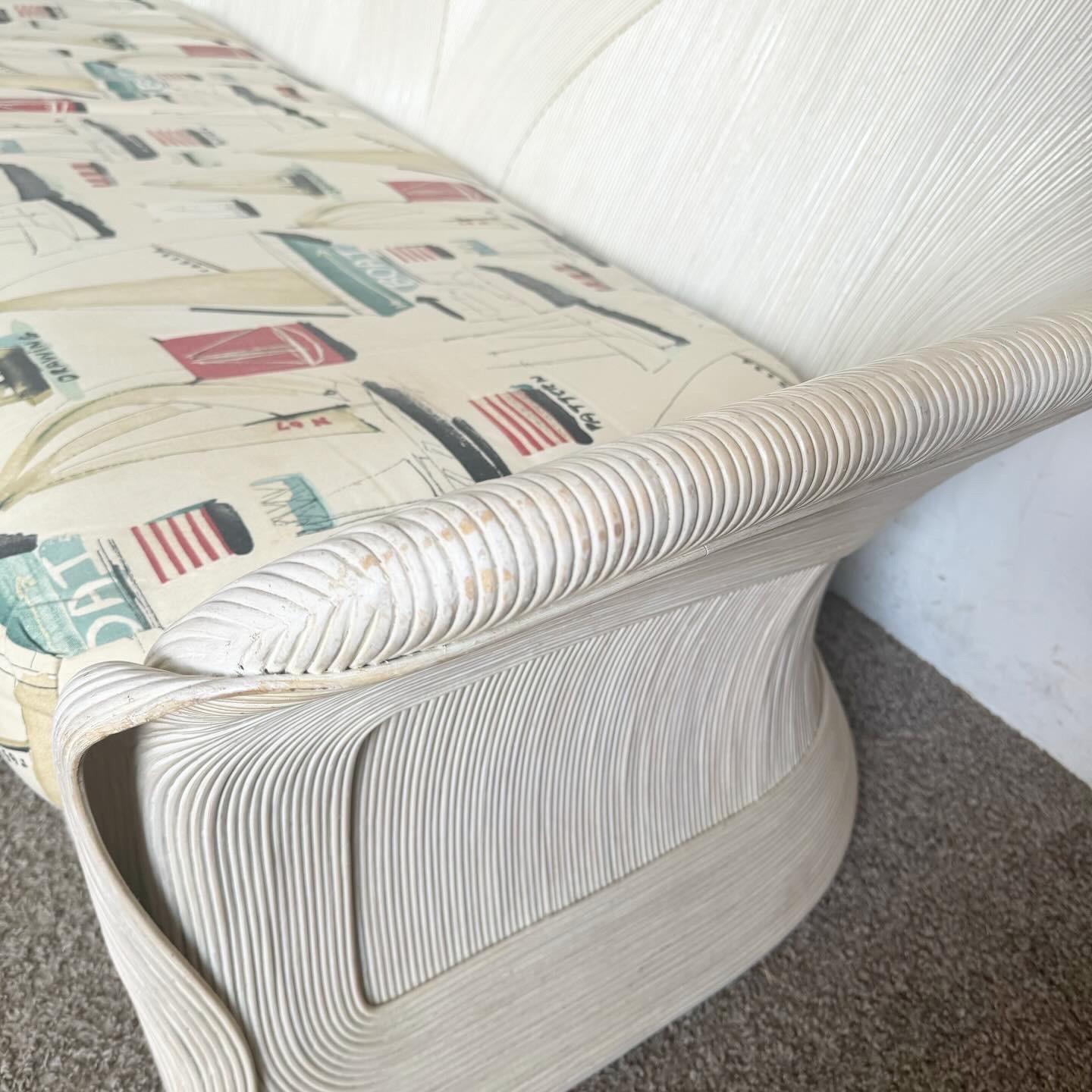 Philippine Boho Chic Ribbon Pencil Reed Sofa
