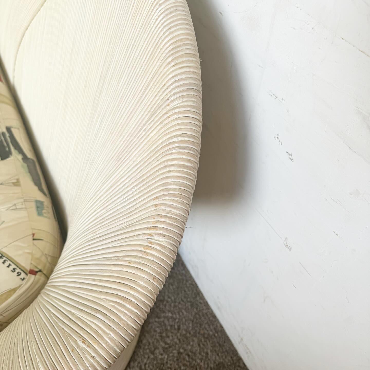 Late 20th Century Boho Chic Ribbon Pencil Reed Sofa