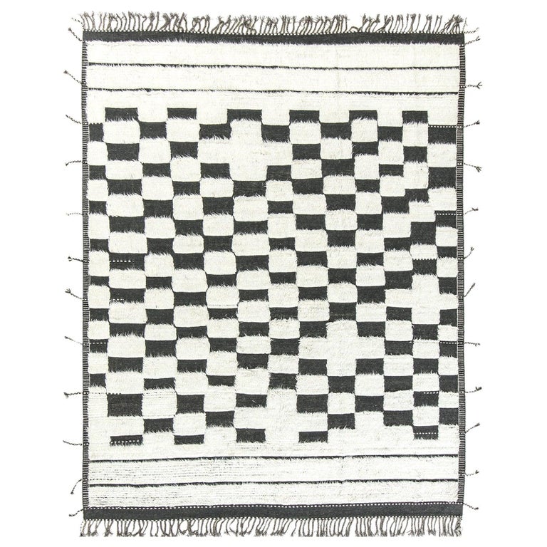 Modern and Trendy Boho Chic Rug from Central Asia. Size: 9 ft 1 in x 11 ...
