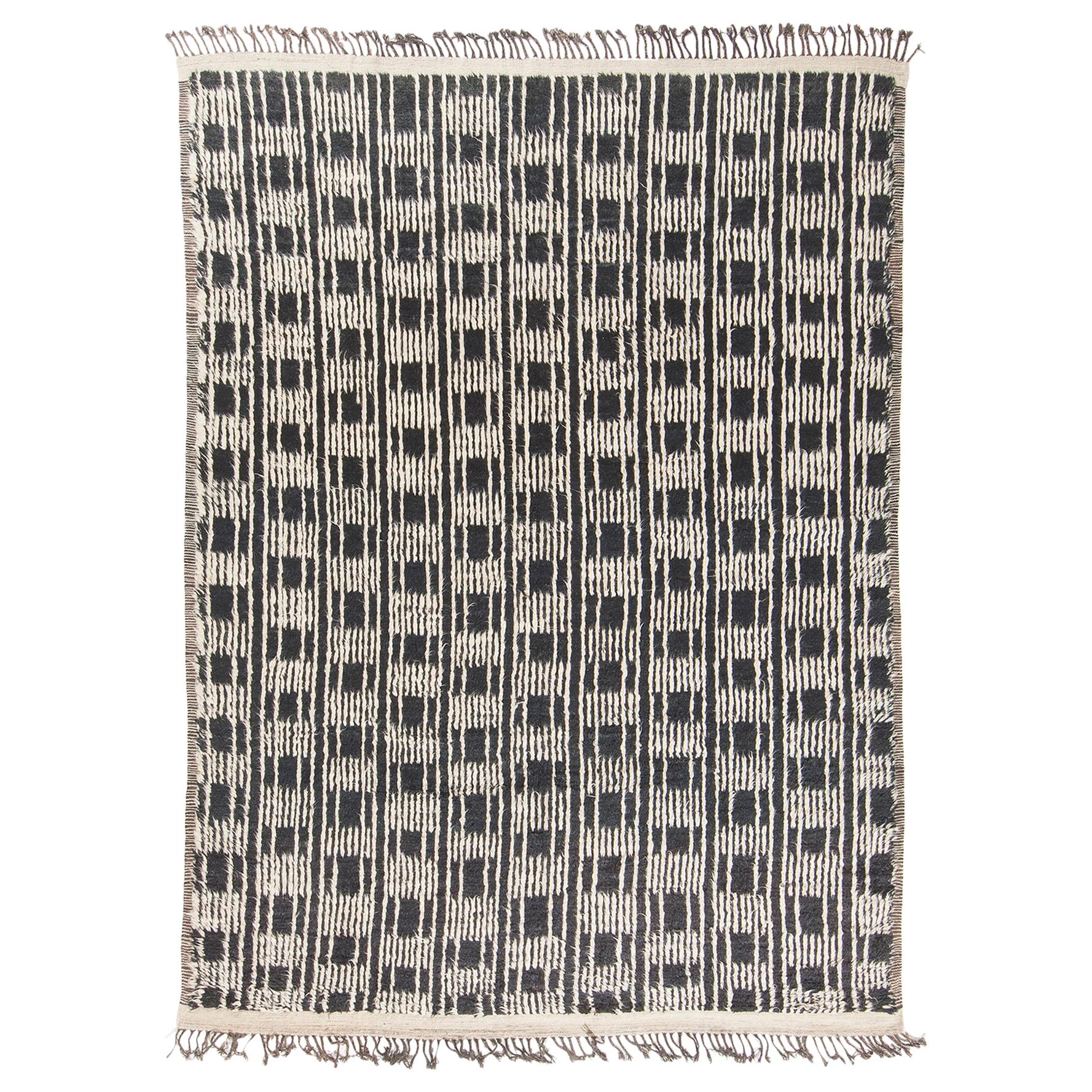 Nazmiyal Collection Modern Boho Chic Rug from Central Asia. 9 ft 5 in x 13 ft